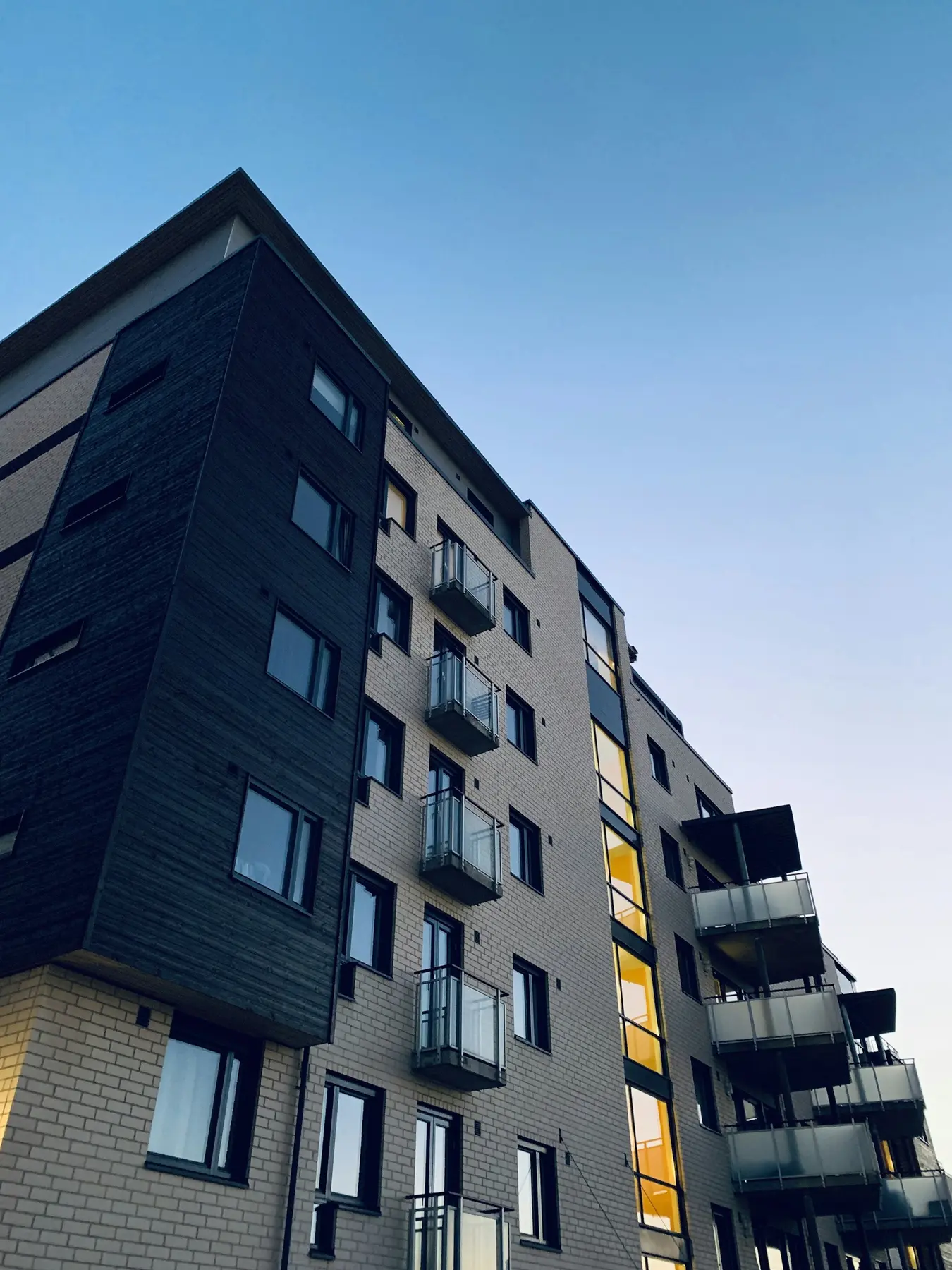Contemporary multifamily building with balconies